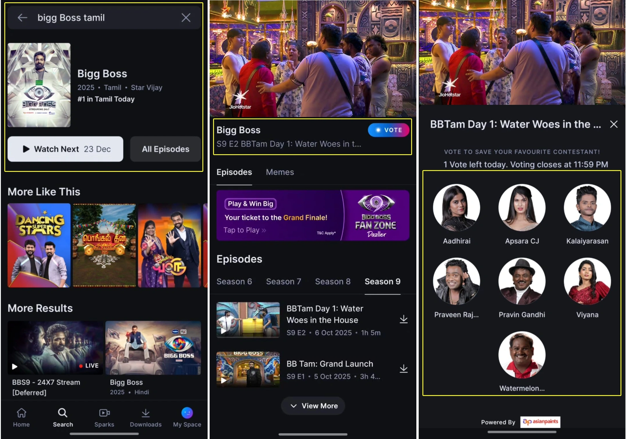 Bigg Boss Tamil Voting